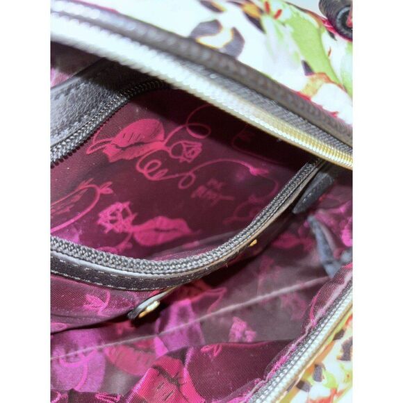 Betsey Johnson Floral Cosmetic Bag Makeup Cheetah Roses Leopard - Picture 7 of 8